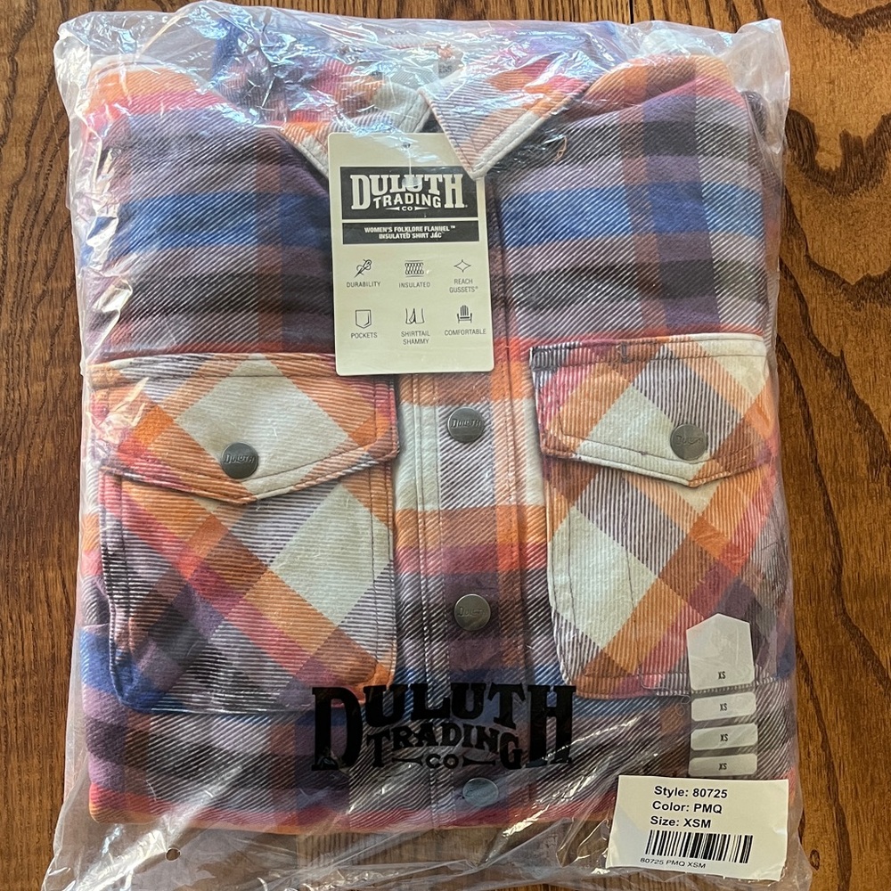 NWT Duluth Trading Co Folklore Insulated Flannel ShirtJac